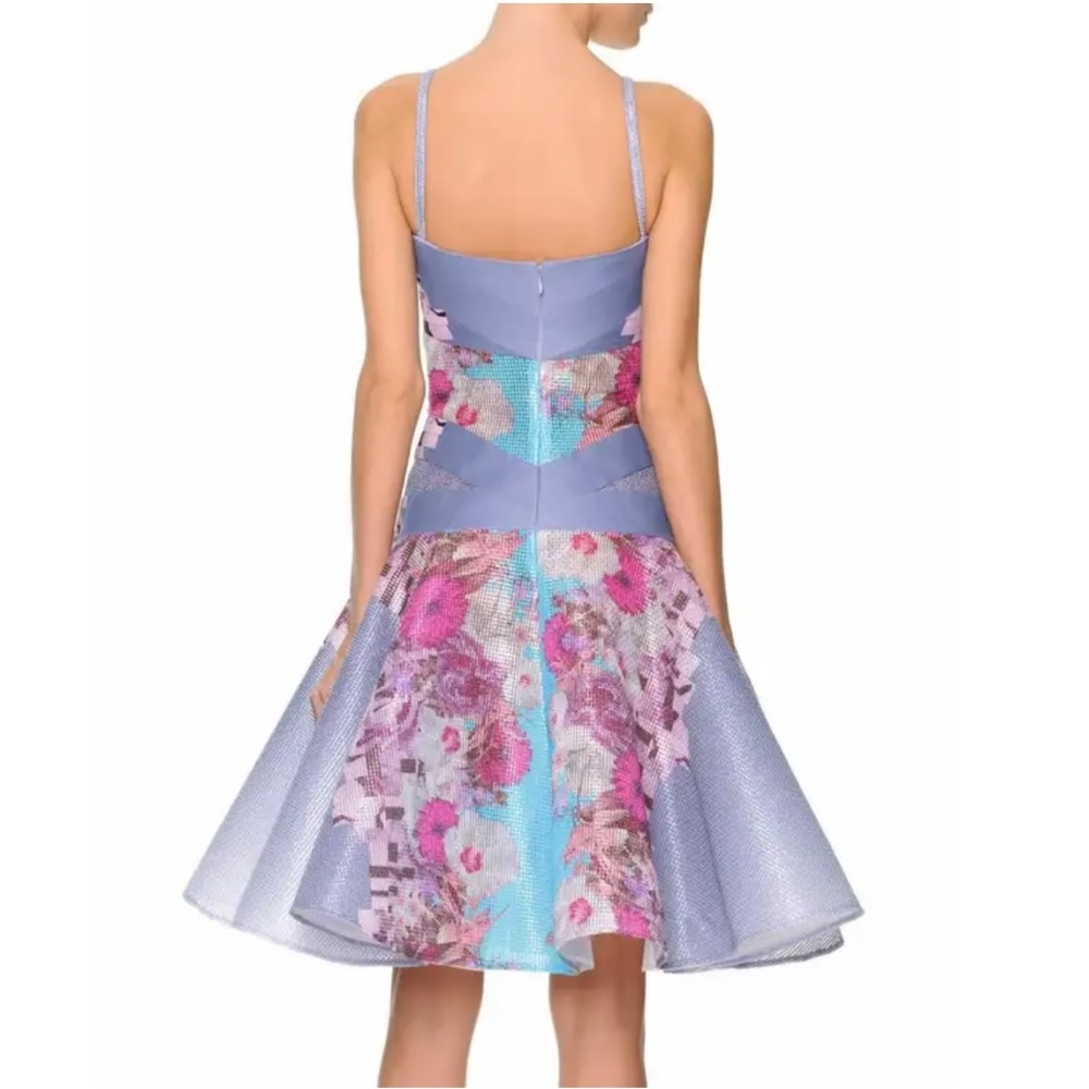 Versace Lilac Floral Raffia Corset Dress with Flounce Skirt, Size 44 - US 8 - Picture 4 of 16